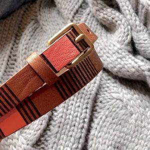 striped skinny belt